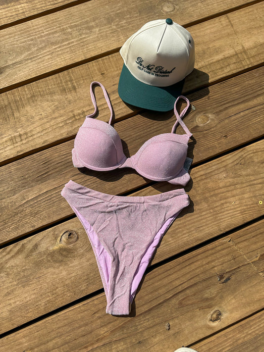 Rose Shimmer Bikini Swimsuit Set