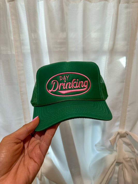 Day Drinking Green & Pink Trucker Hat