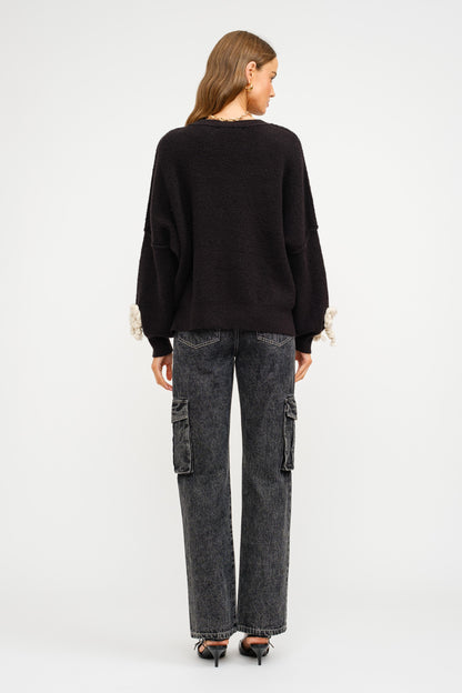 Claire Bow Sweater- Black