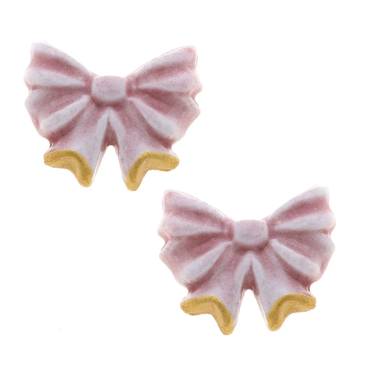 Lucy Porcelain Bow Stud in Pink