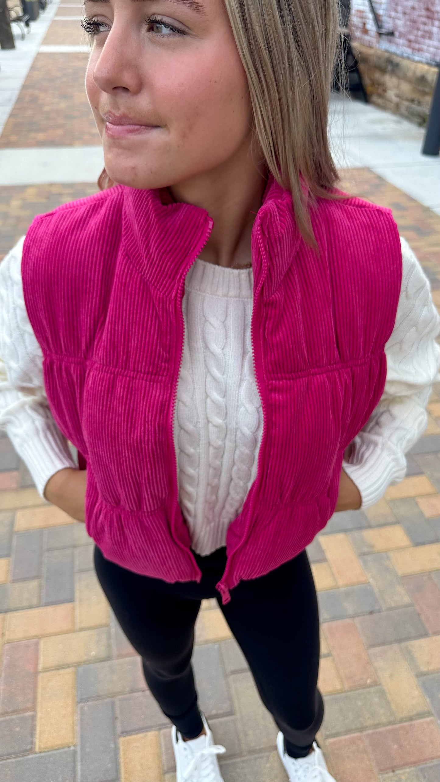 Pretty In Pink Corduroy Vest