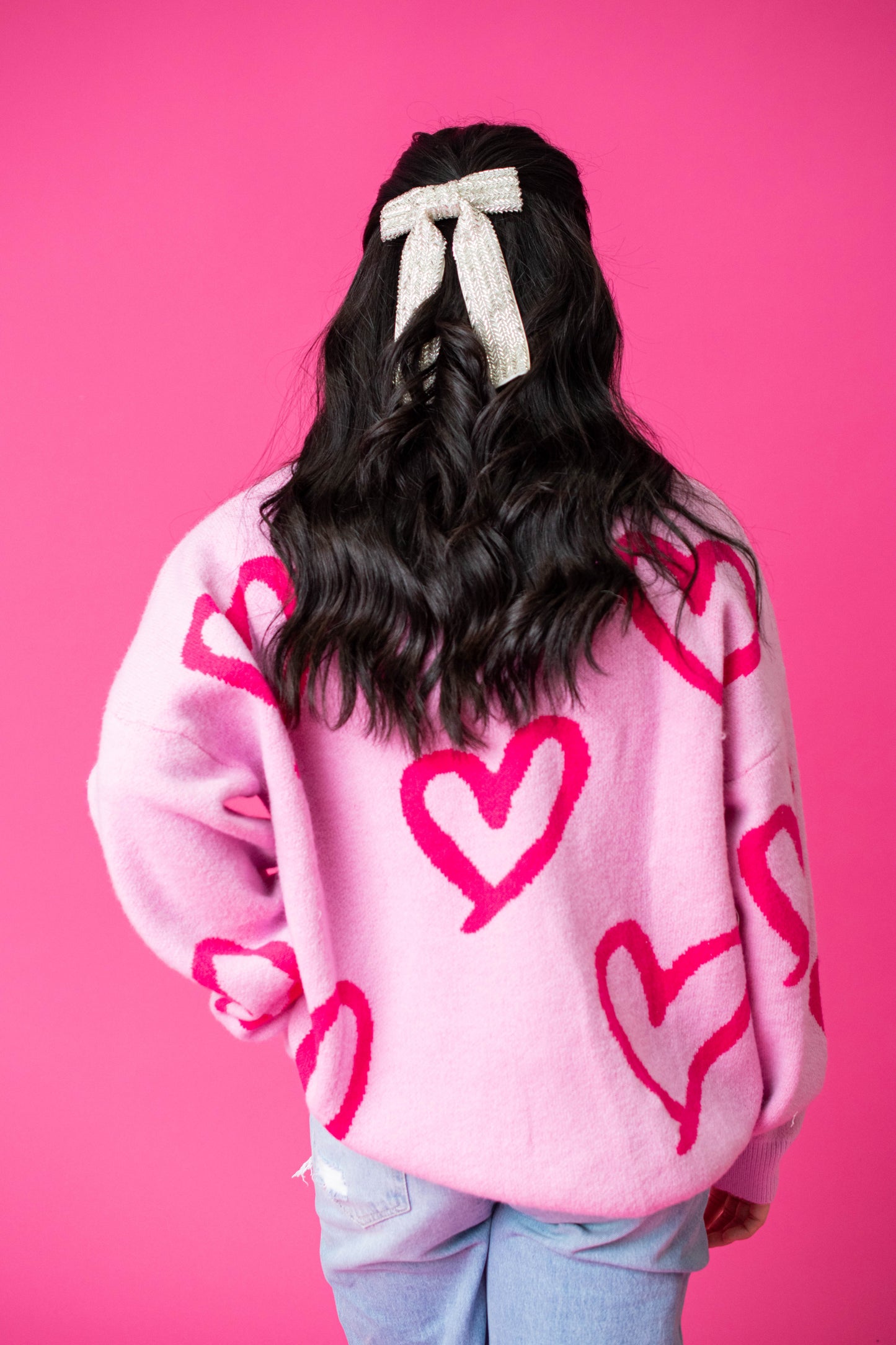 Heart On My Sleeve Pink Sweater