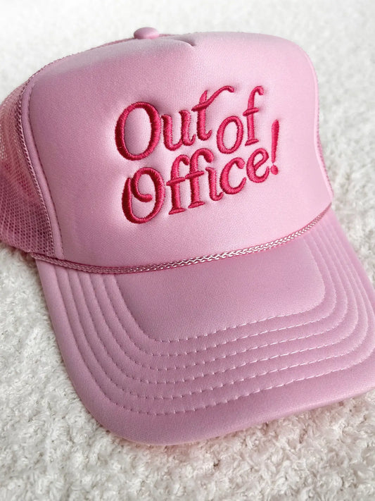 Out of Office Trucker Hat- Pink