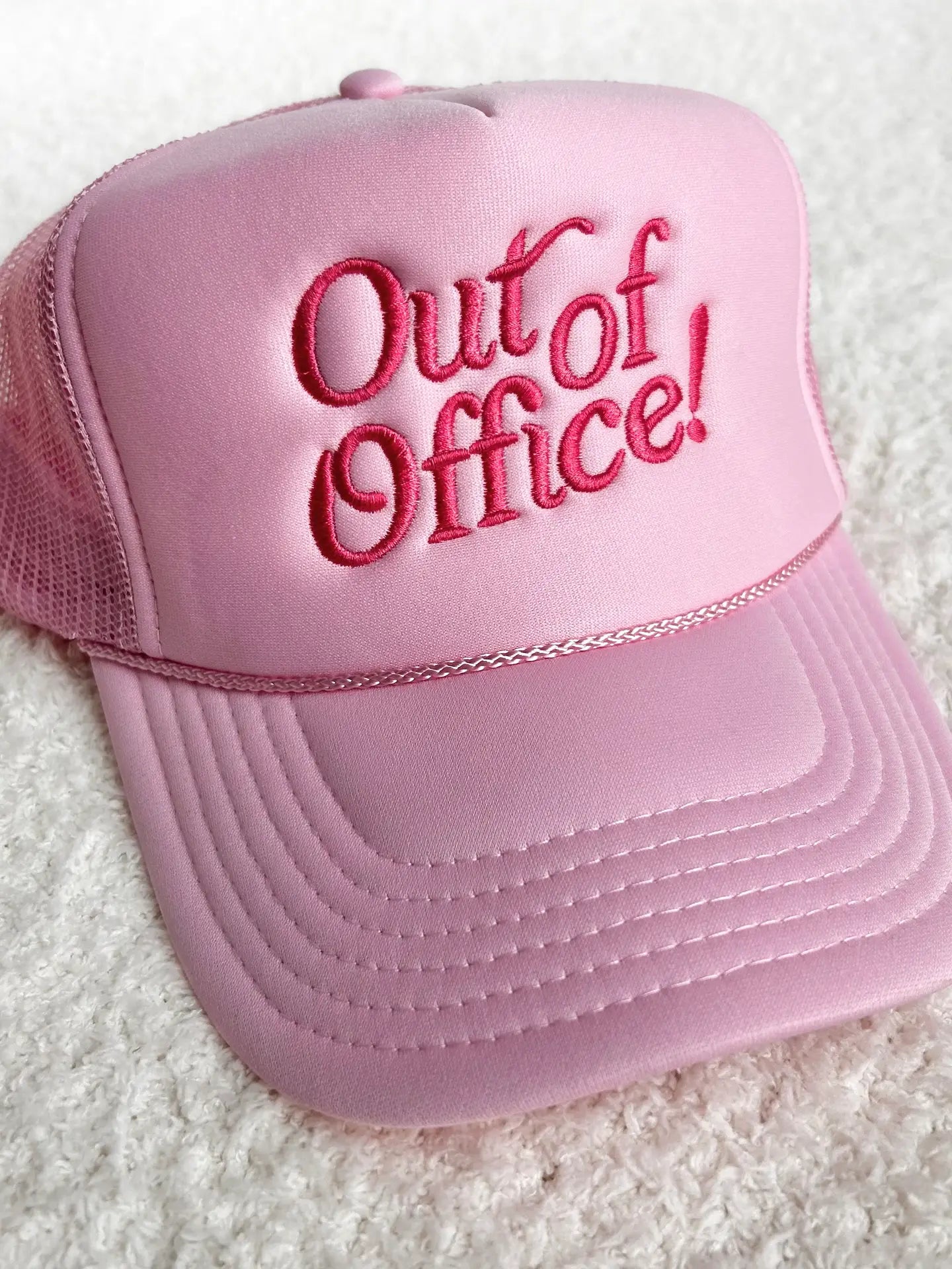Out of Office Trucker Hat- Pink