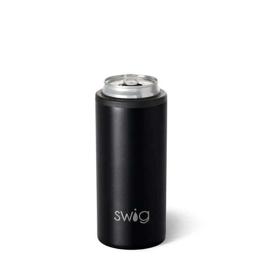 Swig- Black Skinny Can Cooler