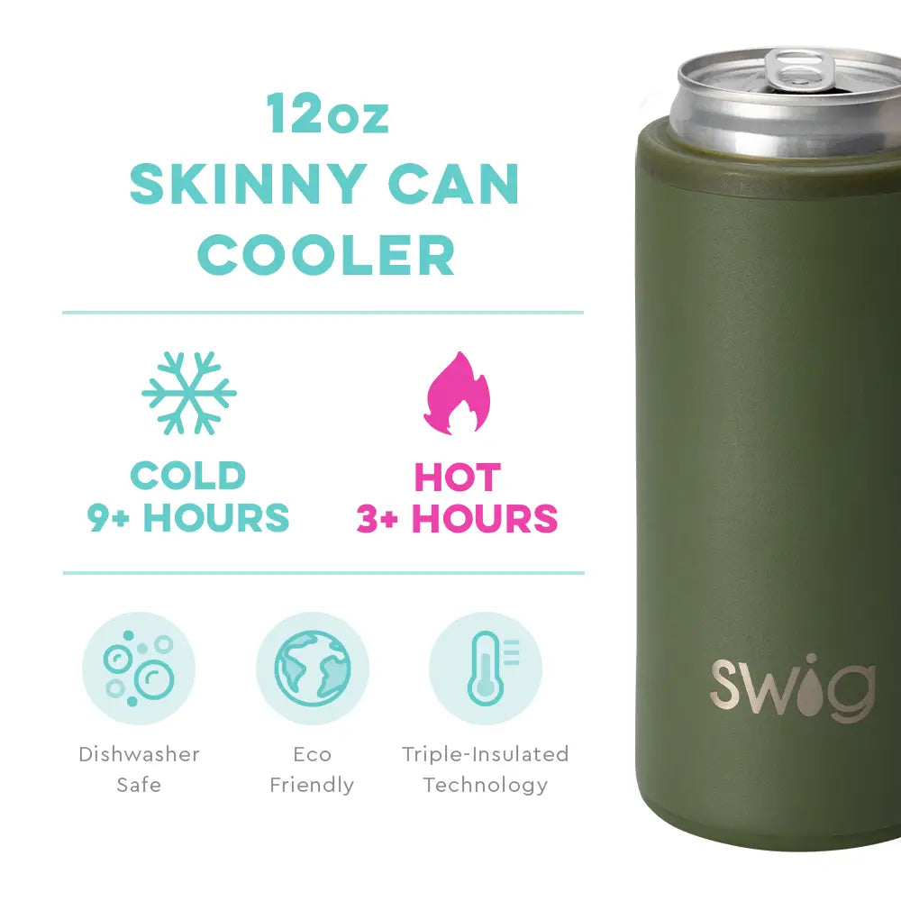 Swig- Olive Skinny Can Cooler