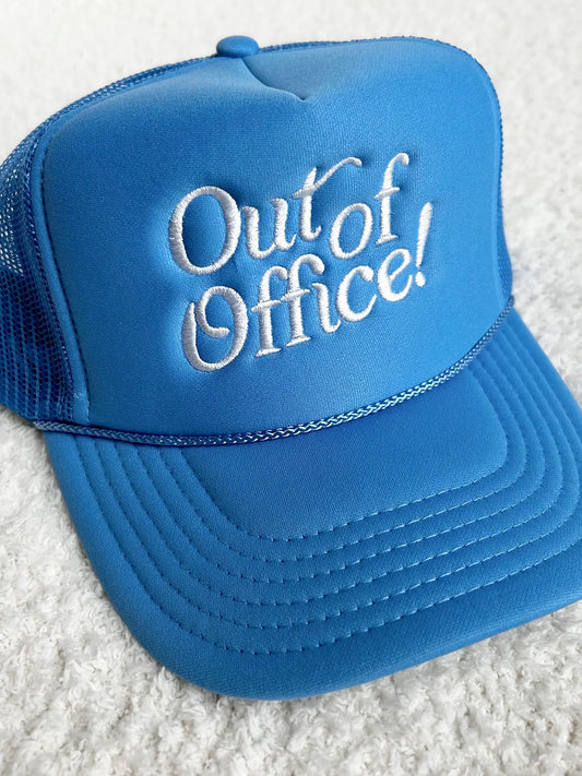 Out of Office Trucker Hat- Blue