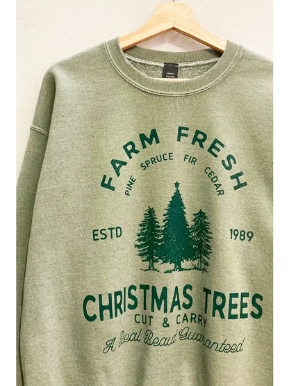 Farm Fresh Christmas Trees Crewneck Sweateshirt