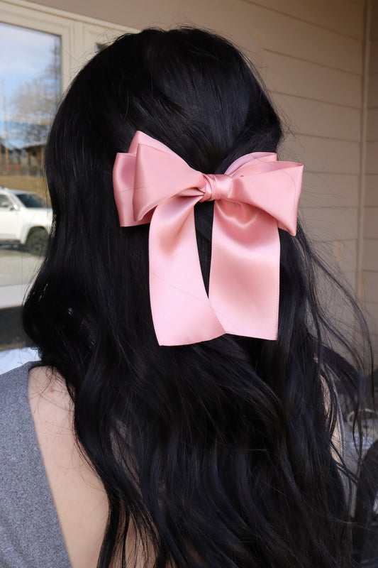 Gracie Pink Bow Hair Barrette