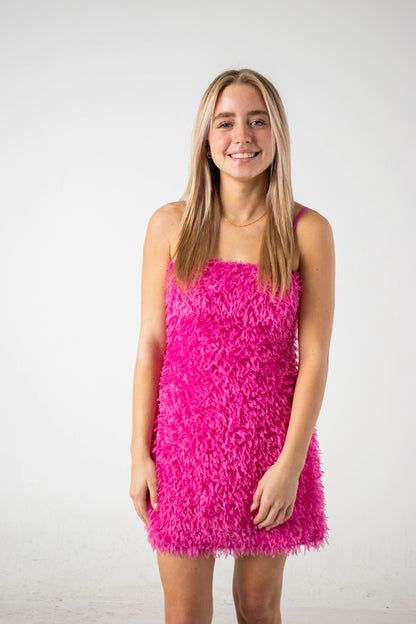 Make A Wish Fur Mini Dress