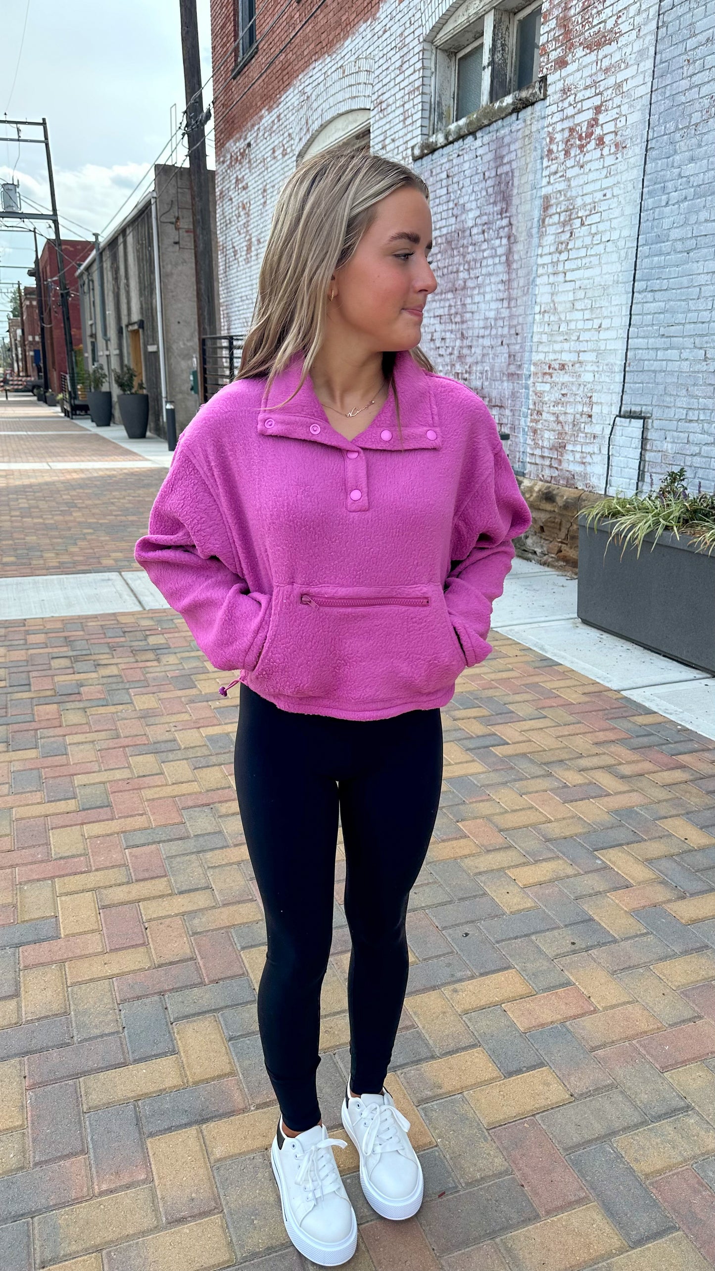 Orchid Cropped Fleece Pullover