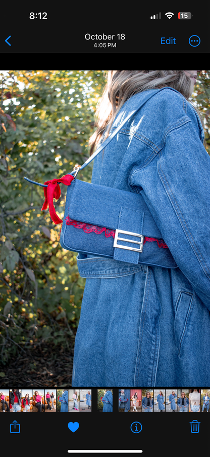 denim bow bags - LLB exclusive