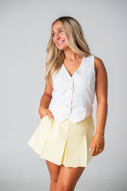 Honey Tweed Yellow Skirt