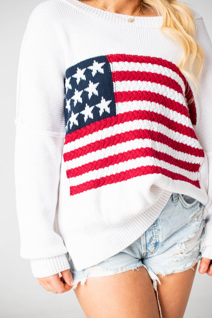 All American Flag Knit Sweater