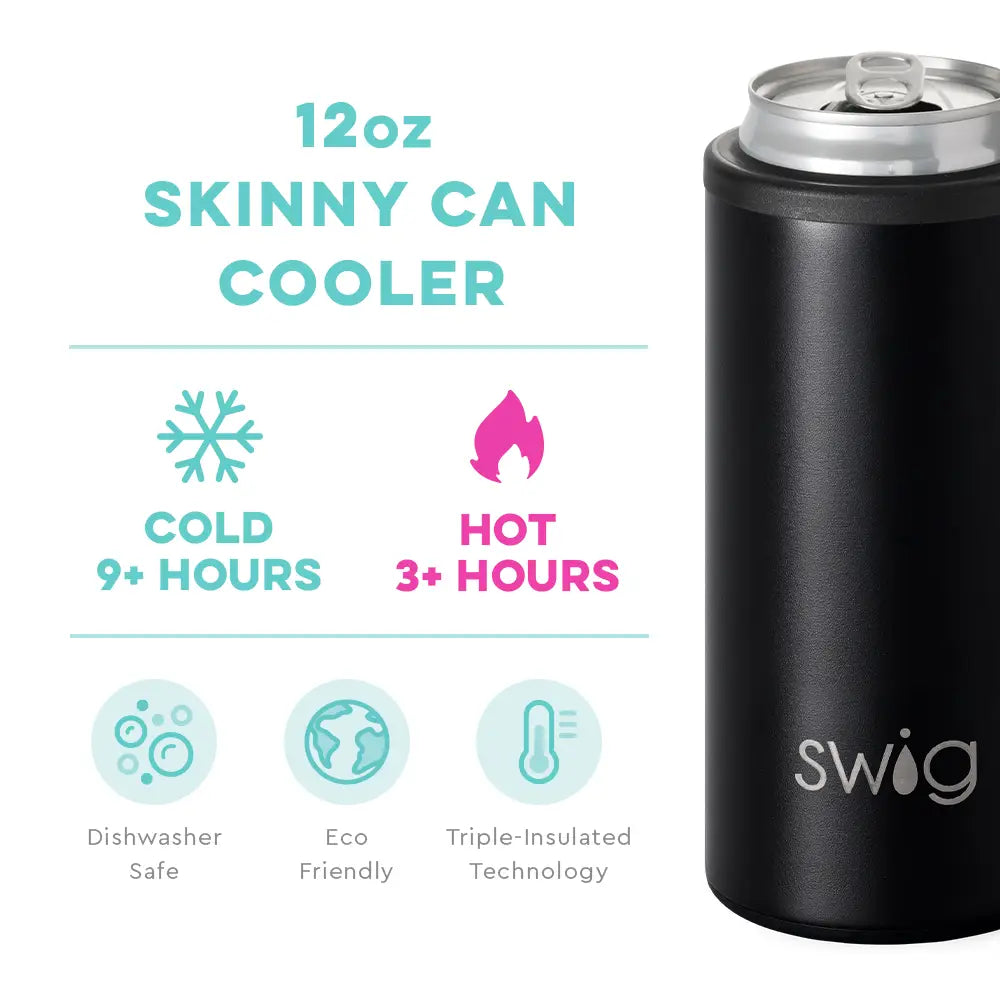 Swig- Black Skinny Can Cooler
