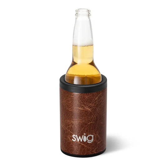 Swig- Leather Bottle and Can Cooler