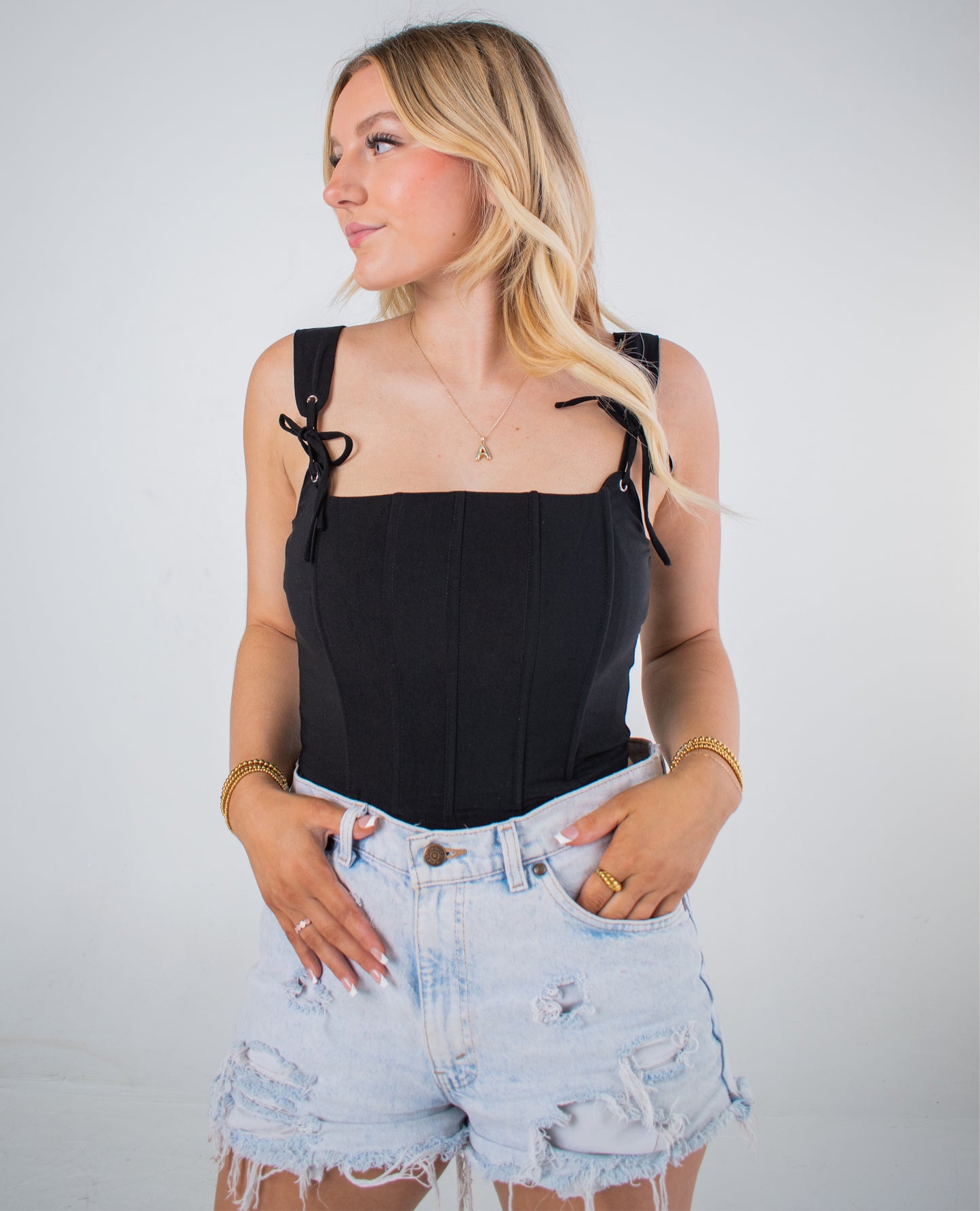Girls Night Out Black Corset Top