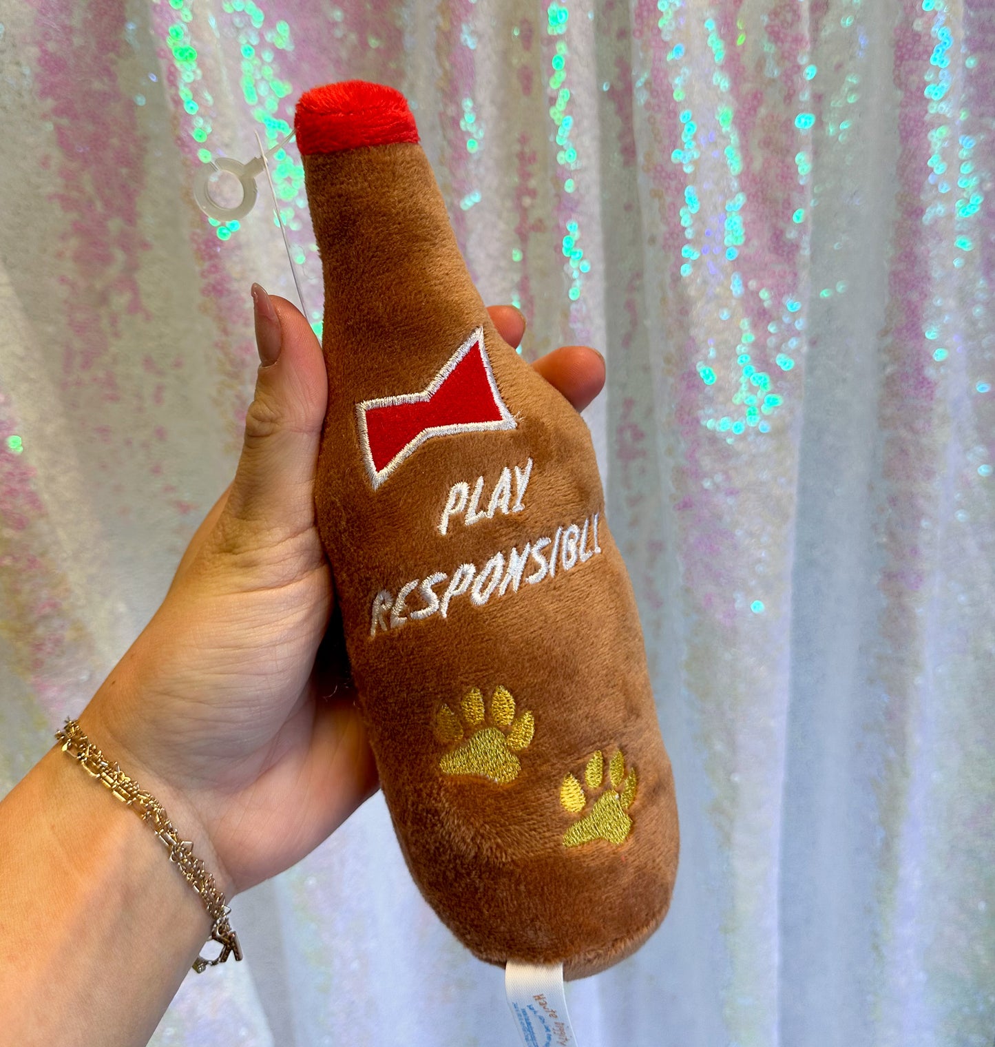 Barkweiser Beer Bottle Squeaker Dog Toy