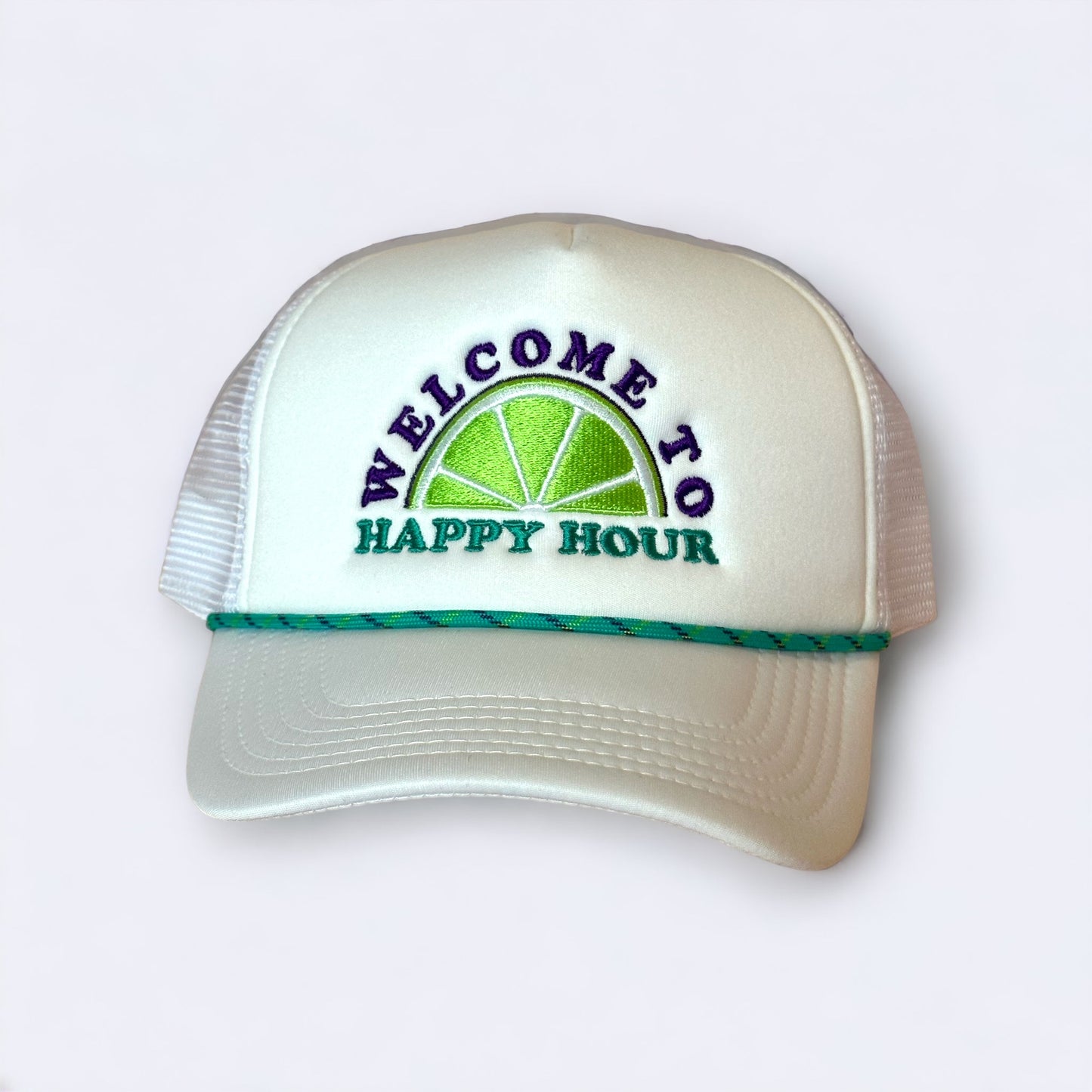 Welcome to Happy Hour Foam Trucker Hat