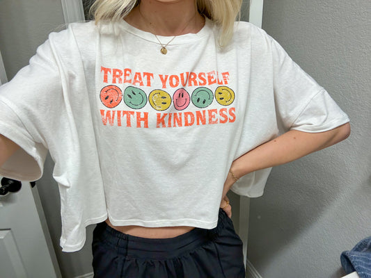 Treat Yourself With Kindness Crop Tee
