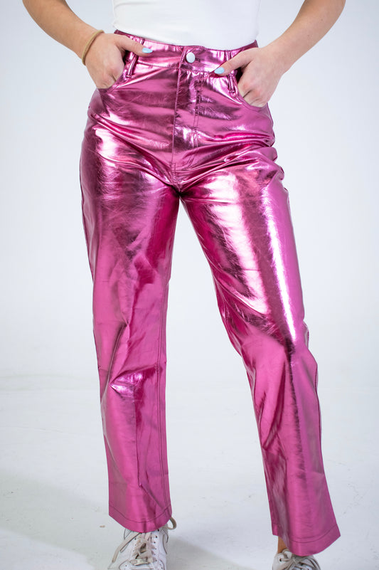 BuddyLove Travolta Metallic Pants - Pink